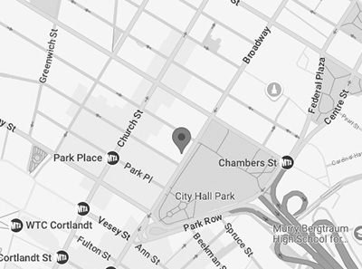 Map showing the location of 255 Broadway, New York, NY 10007 and surrounding Lower Manhattan area